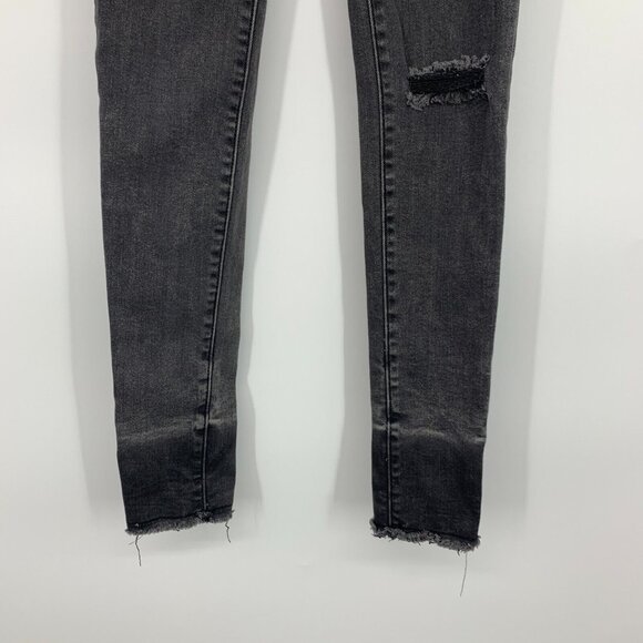 Old Navy Jeans Kids Girls Gray Ballerina Jeggings Skinny Distressed Fray - Picture 5 of 9